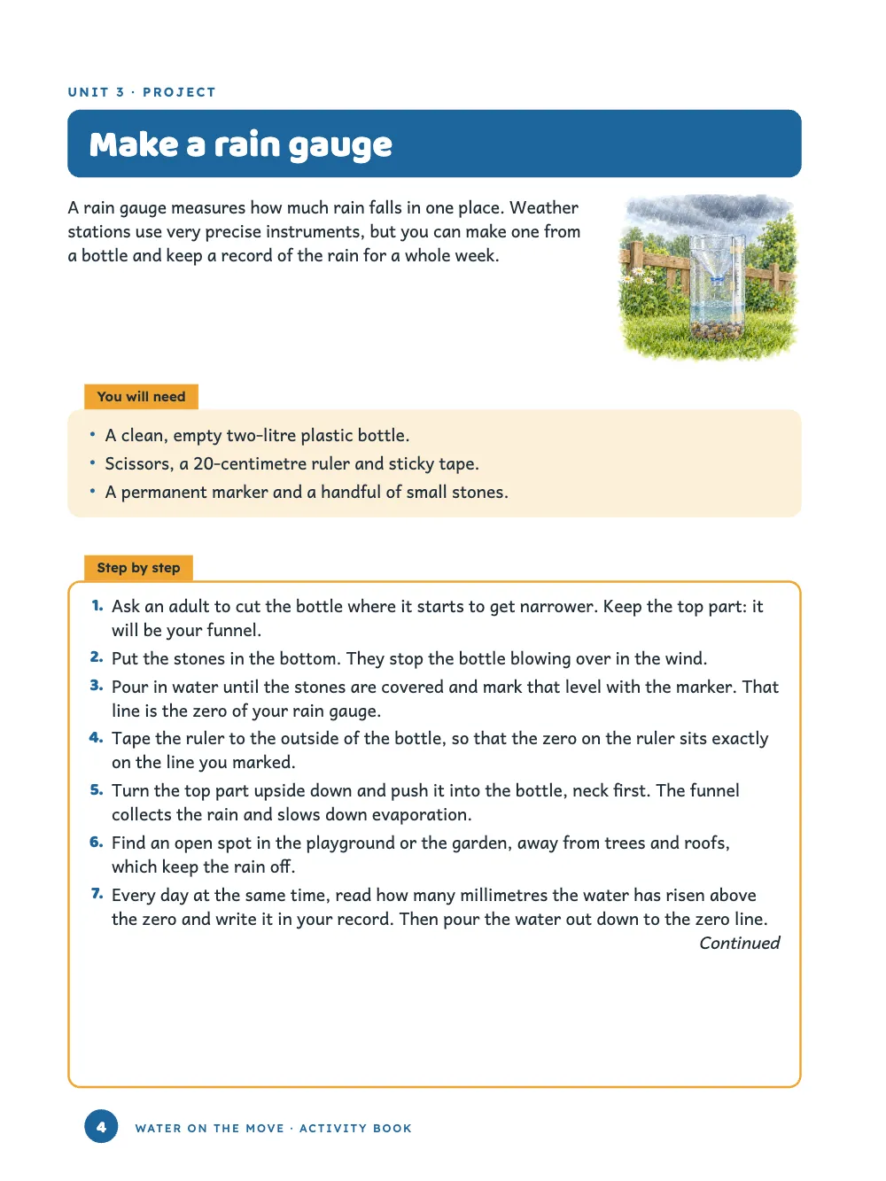 Page 4: Make a rain gauge.