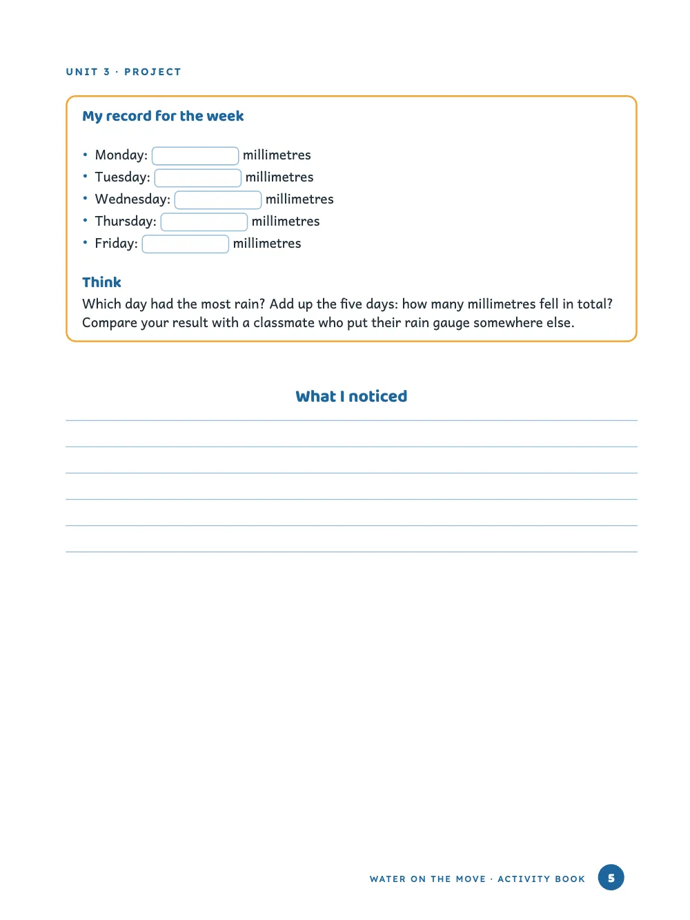Page 5: Make a rain gauge (continued).