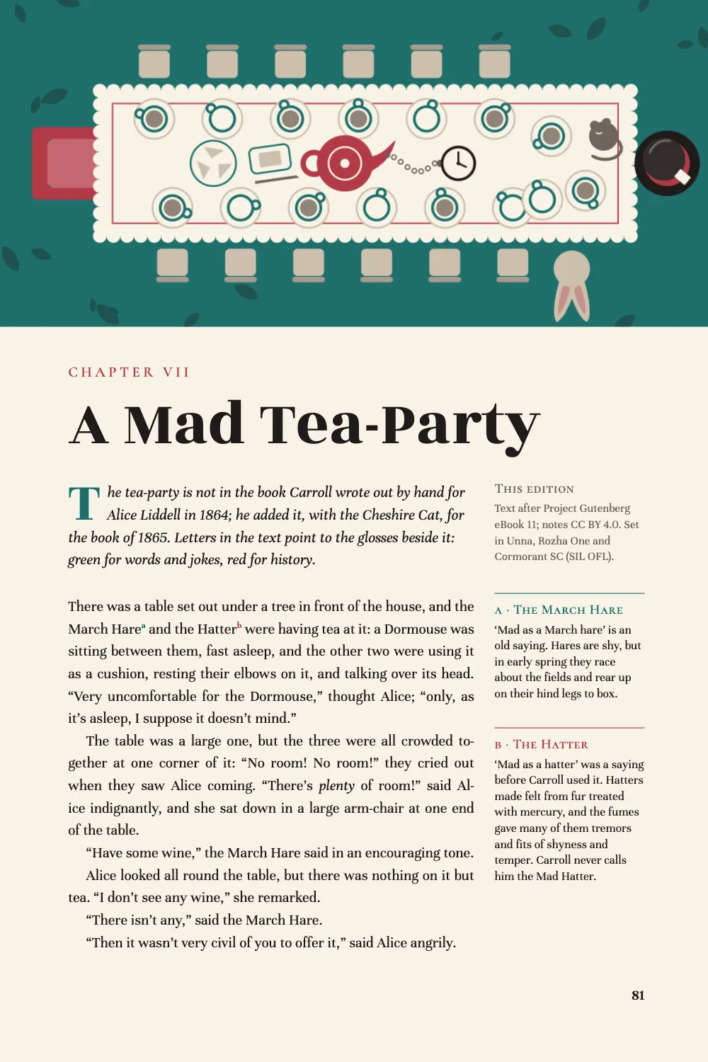 Opening page 81: A Mad Tea-Party.