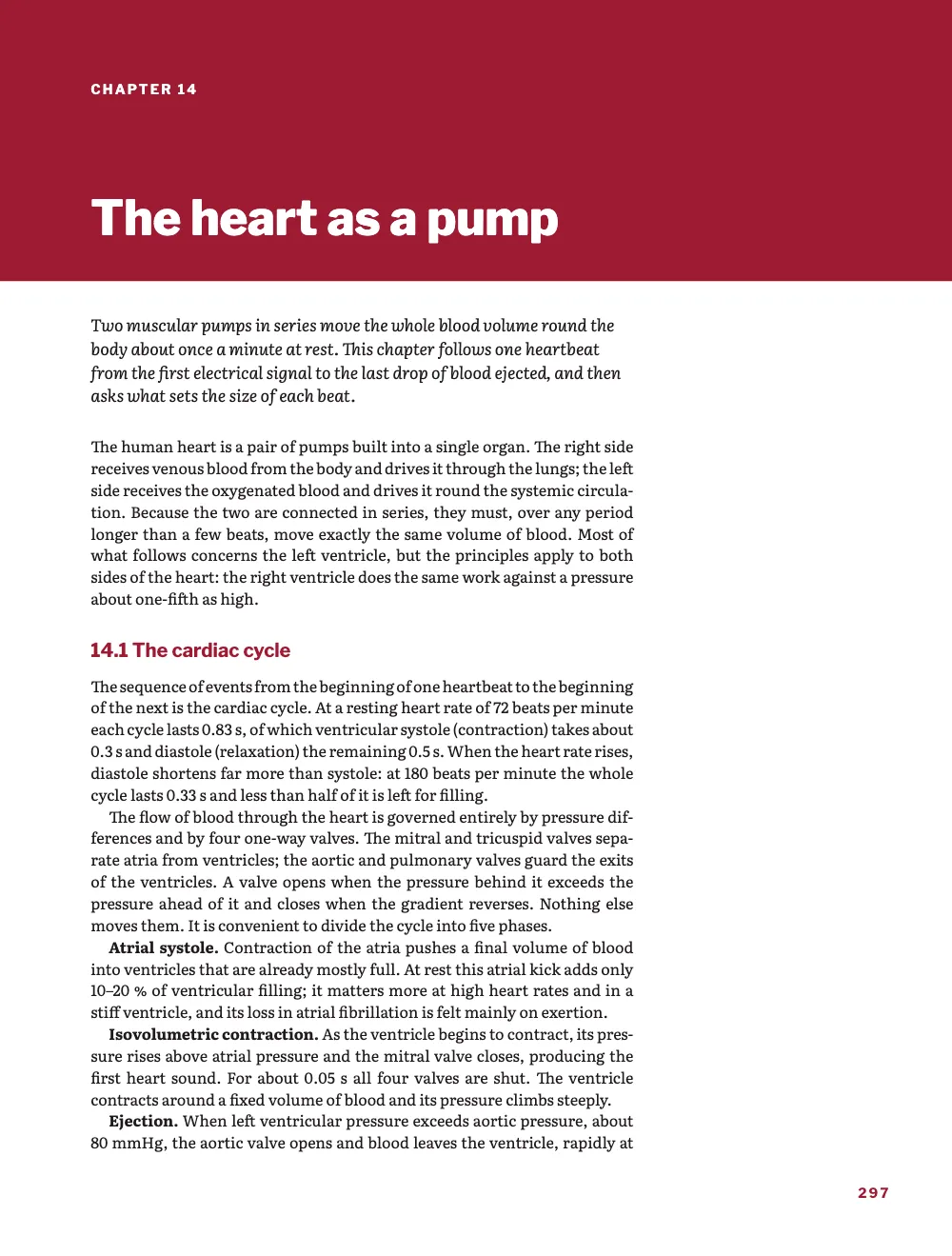 Opening page 297: 14 The heart as a pump.