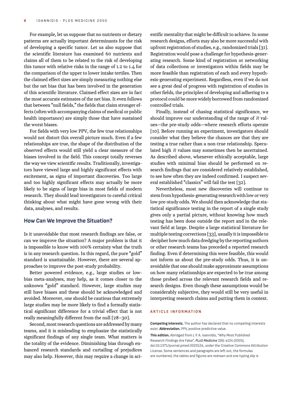 Page 6: How Can We Improve the Situation?.