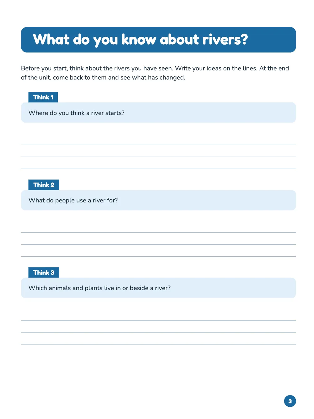 Page 3: What do you know about rivers?