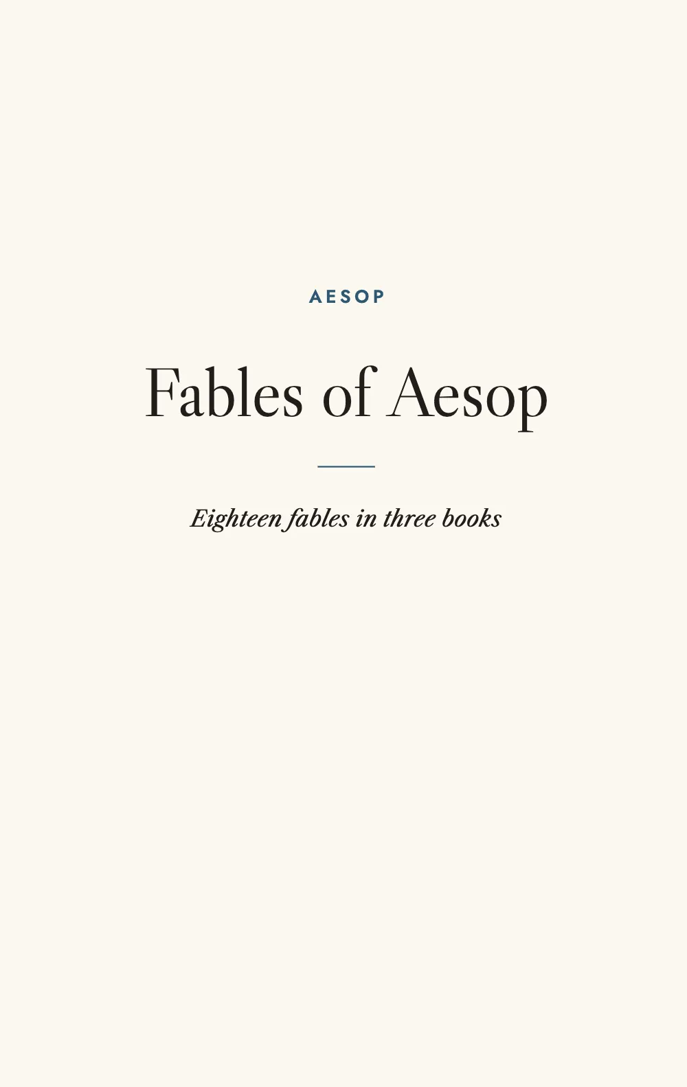 Opening page 1: Fables of Aesop.