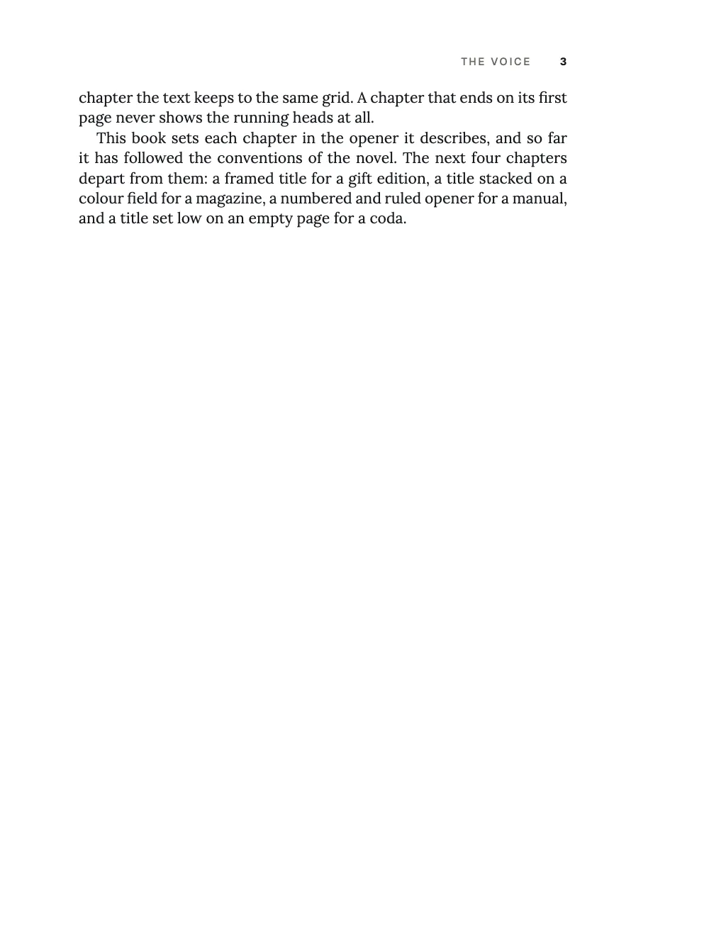Page 3. The chapter's last page: seven lines at the head of the page, under a running head with the chapter title and folio on the right.