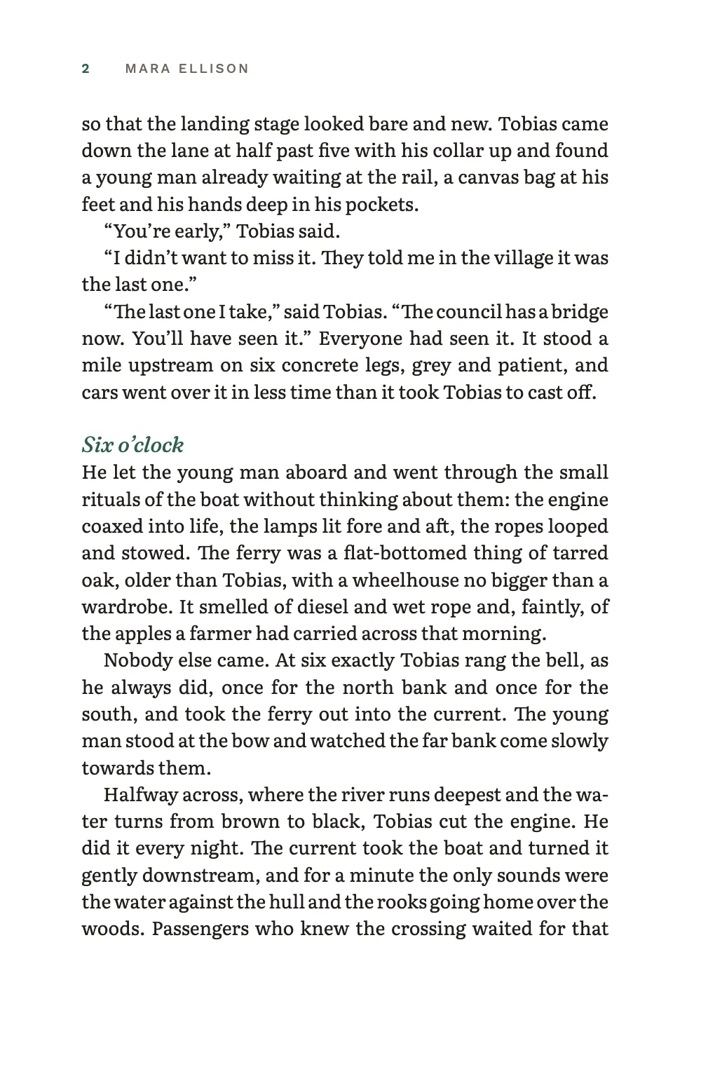 Page 2: Six o’clock.