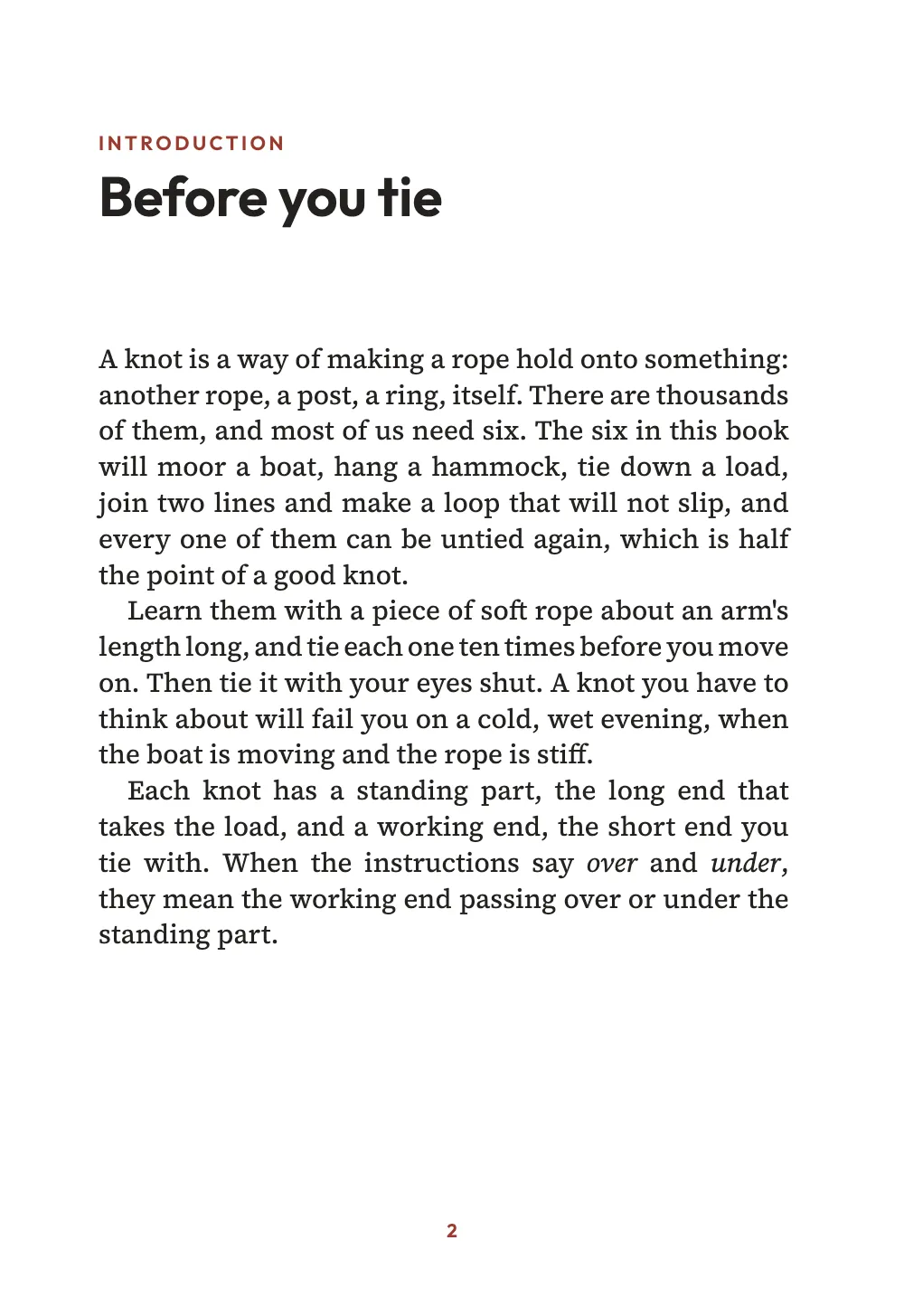 Opening page 2: Before you tie.