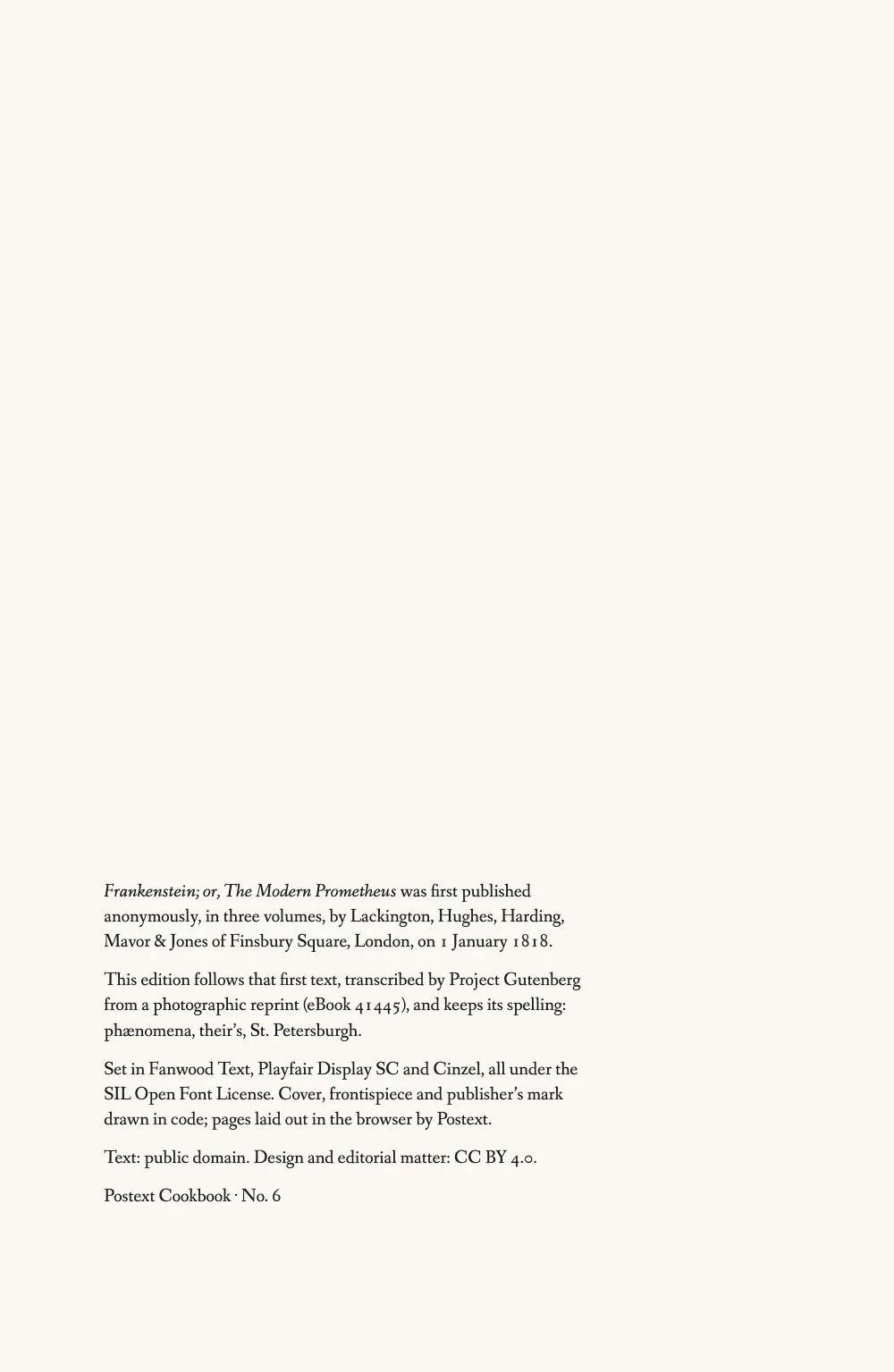 Opening page vi: Imprint.