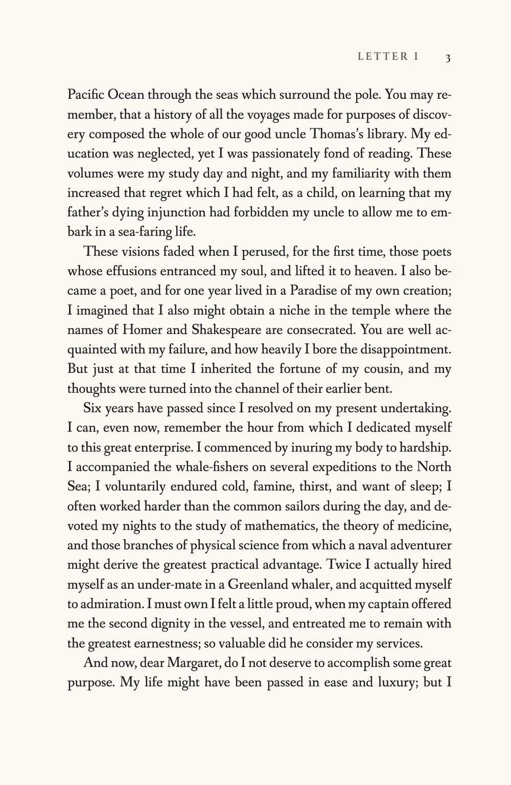 Page 3. Page 3: on a right-hand page the running head sets the letter’s title beside the folio, both towards the outer margin.