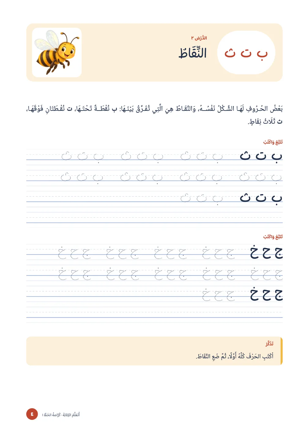 صفحة الافتتاح ٤: النِّقَاطُ.