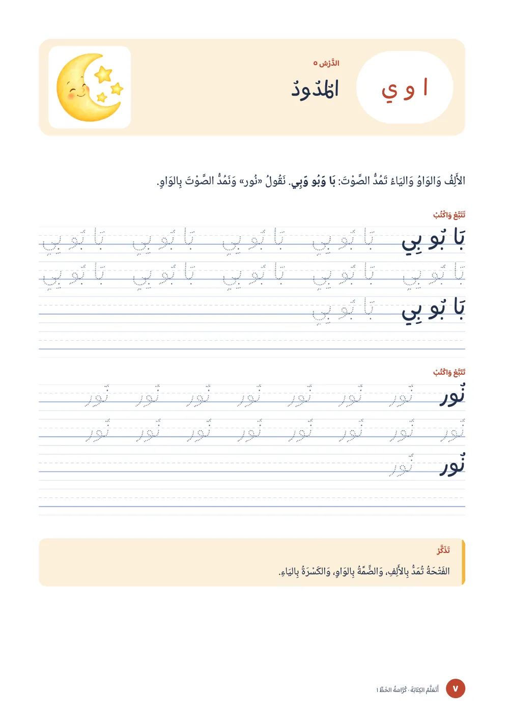 صفحة الافتتاح ٧: المُدُودُ.