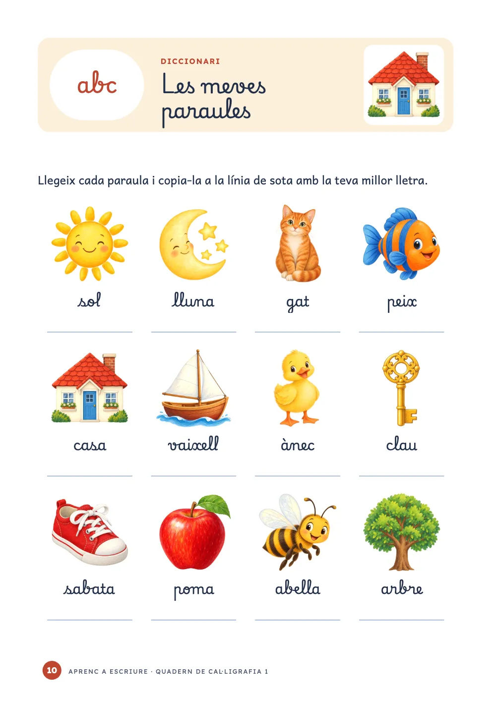Pàgina d'obertura 10: Les meves paraules.