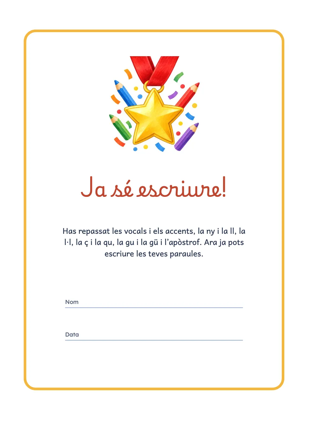Pàgina d'obertura 12: Ja sé escriure!