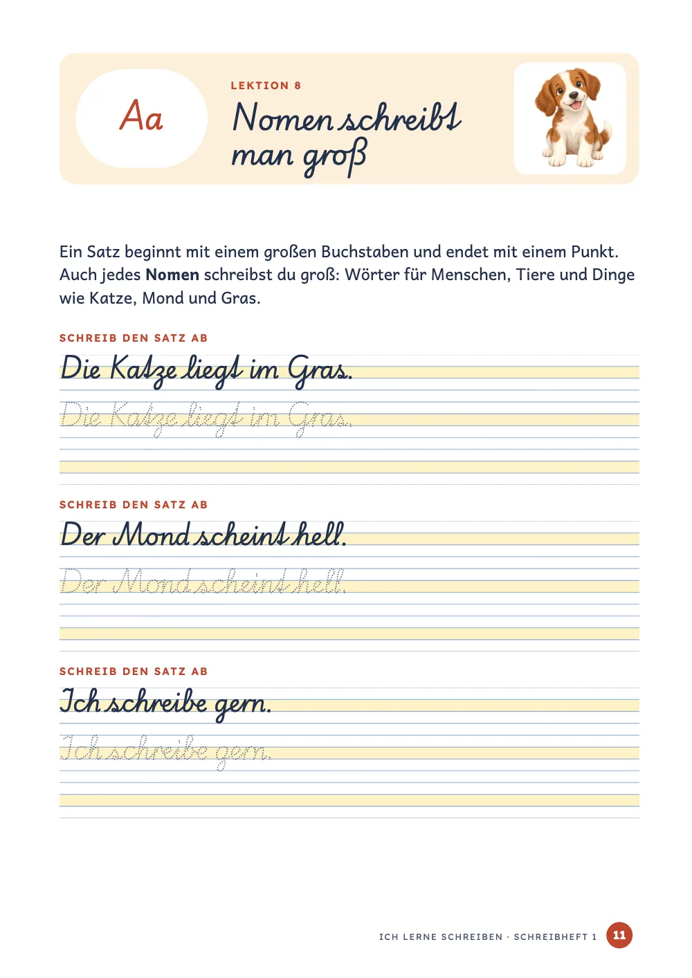 Kapitelauftakt, Seite 11: Nomen schreibt man groß.