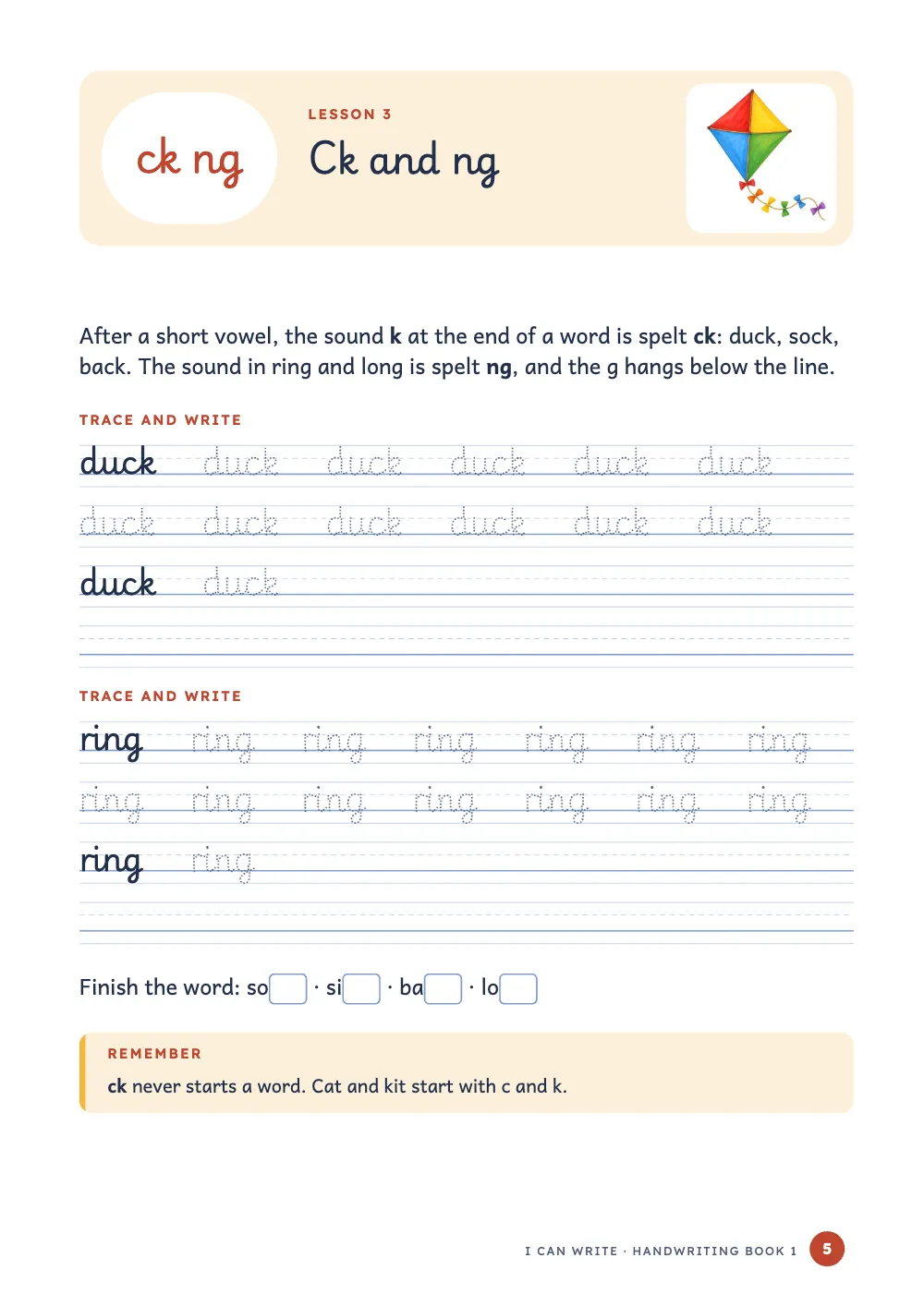 Opening page 5: Ck and ng.