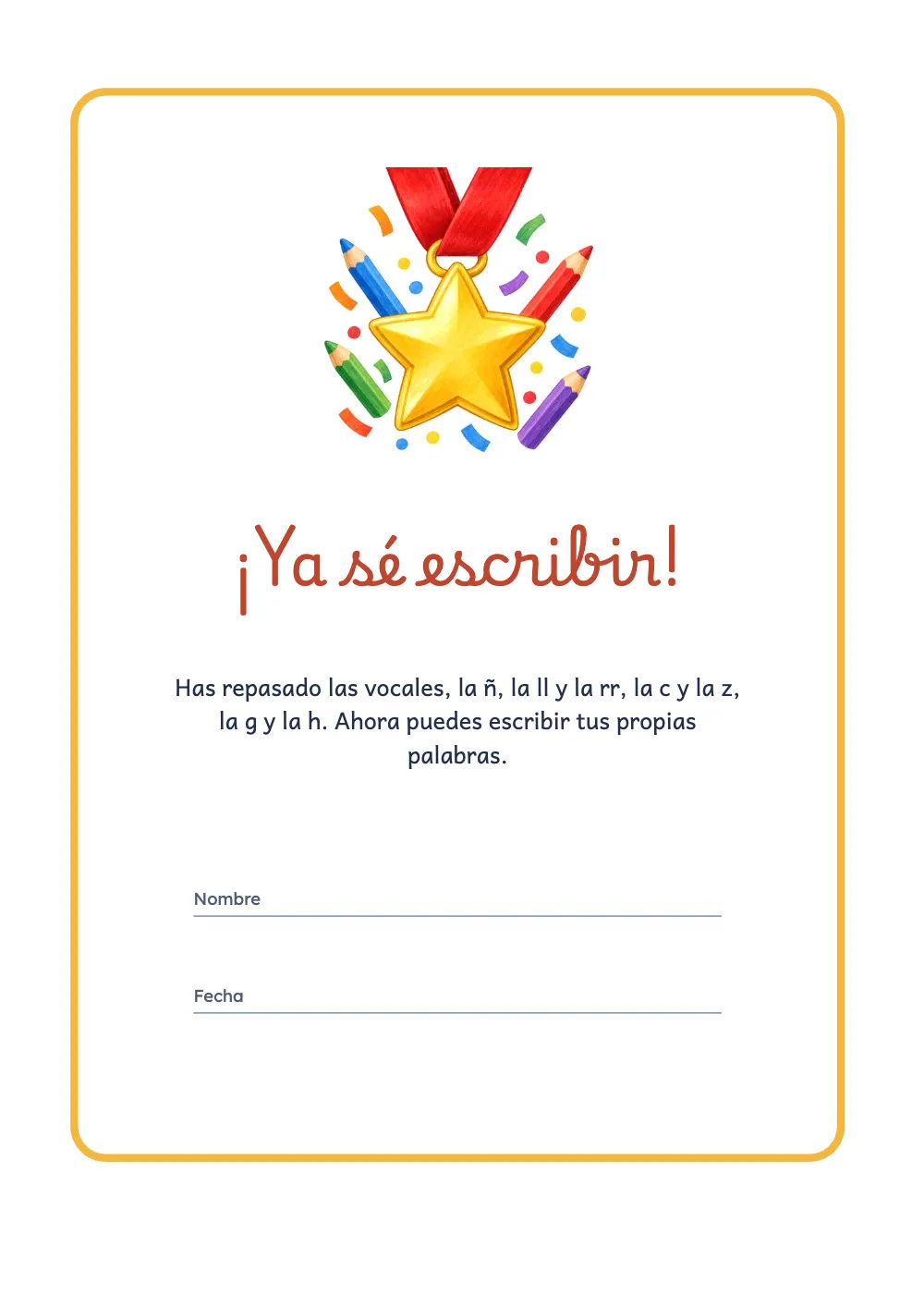 Página de apertura 12: ¡Ya sé escribir!