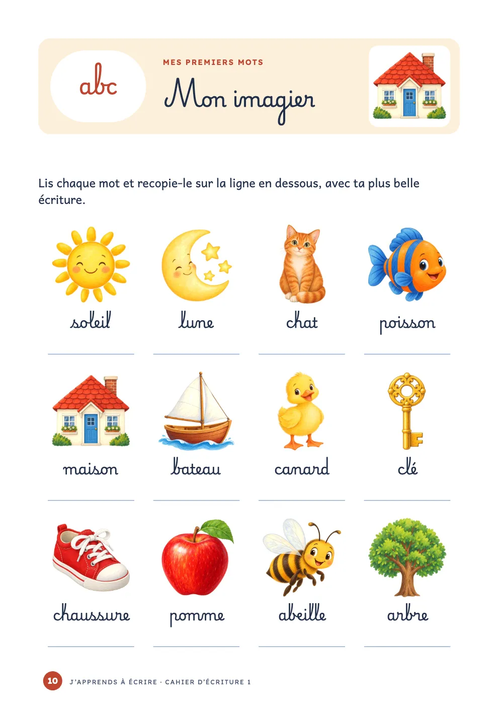 Page d’ouverture 10 : Mon imagier.