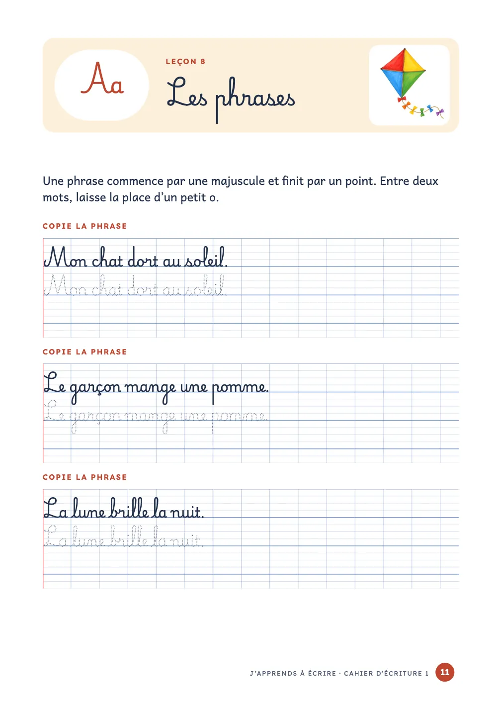 Page d’ouverture 11 : Les phrases.