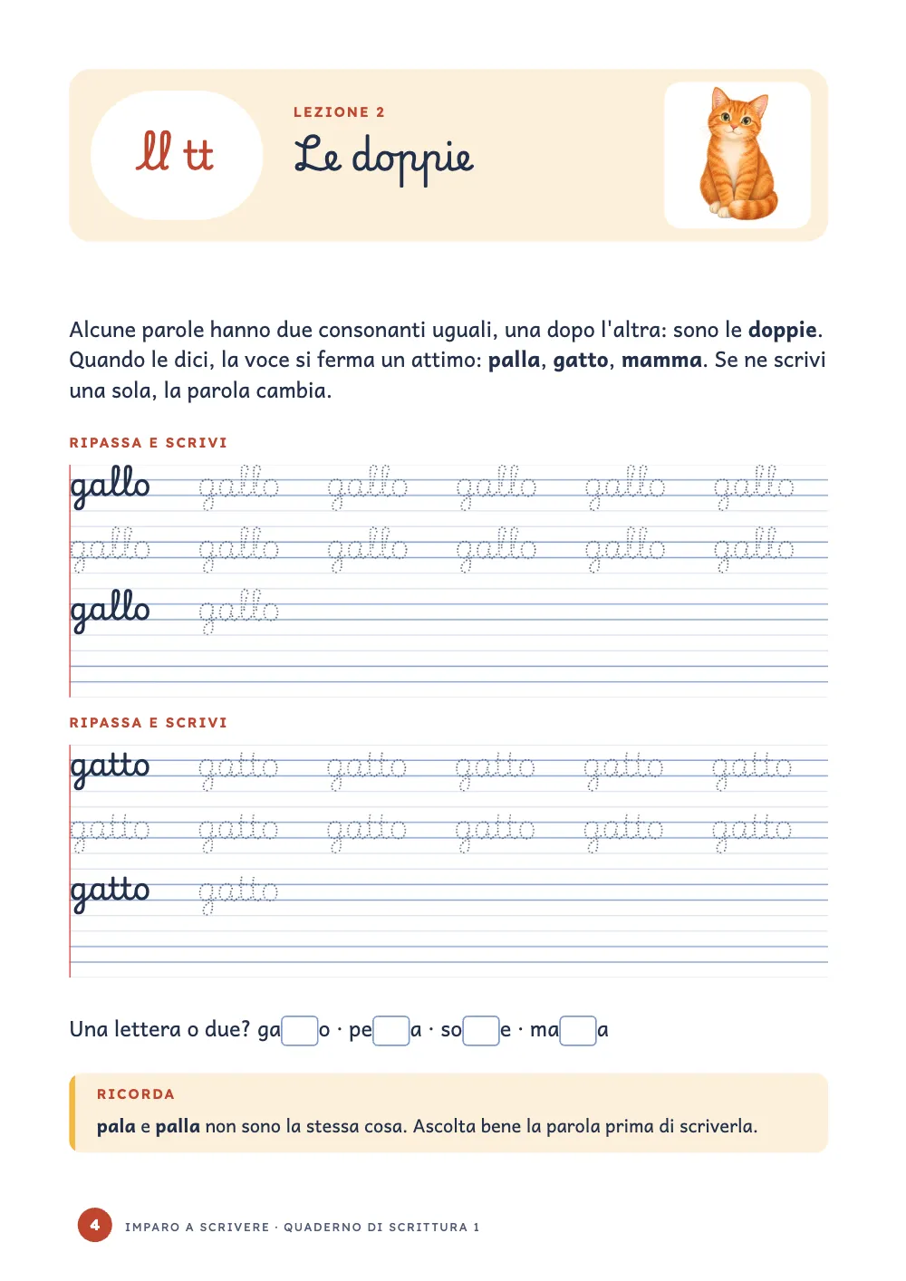 Pagina d’apertura 4: Le doppie.