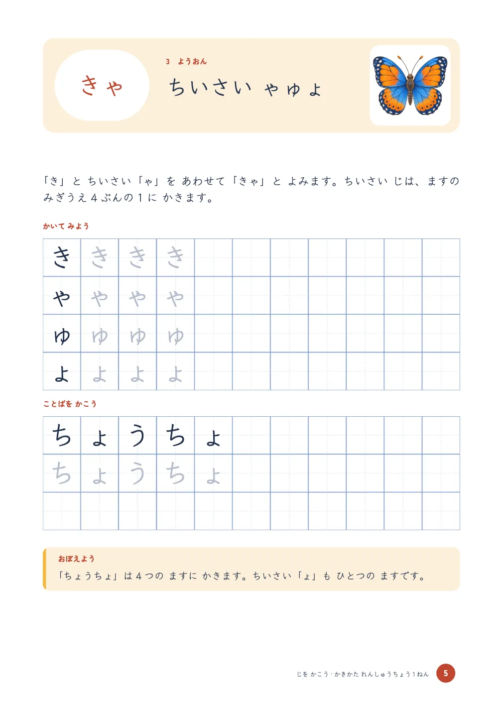 章扉、5ページ：ちいさい ゃゅょ。