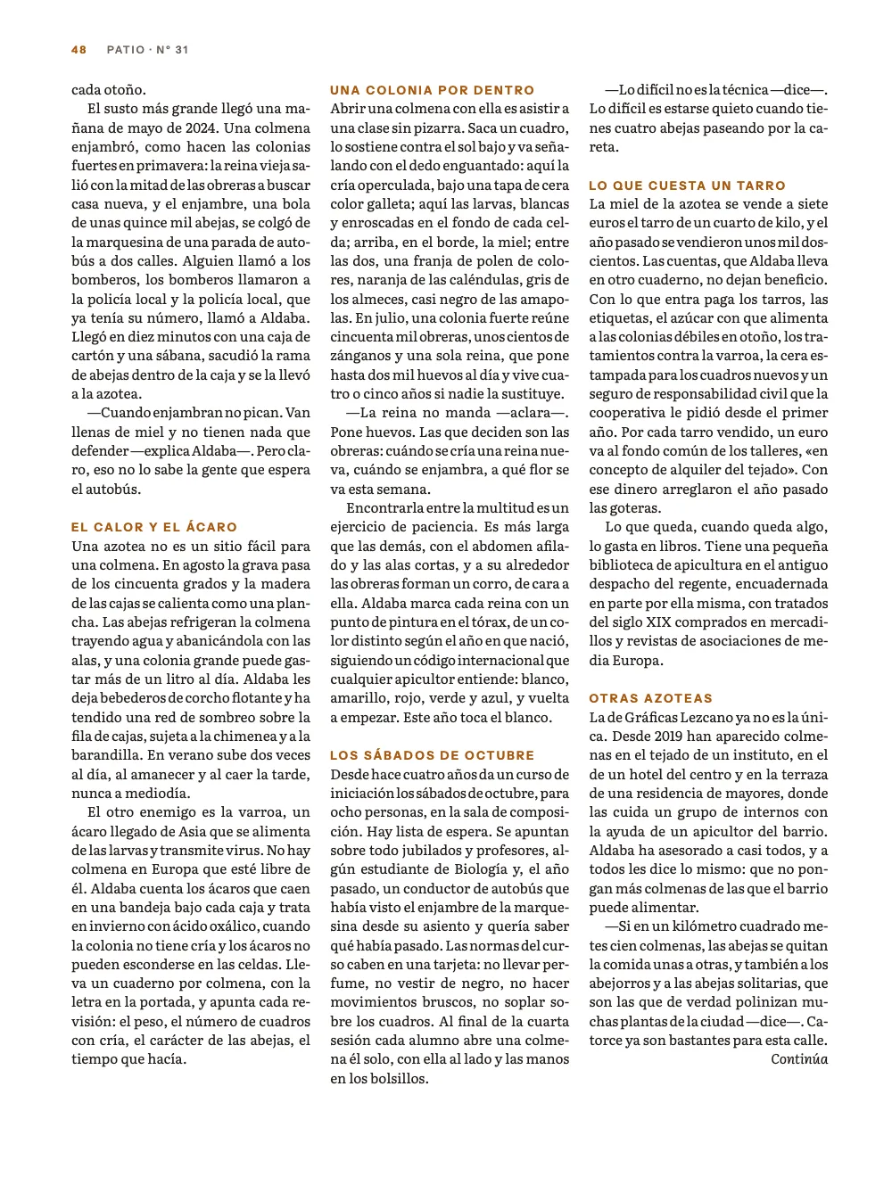 Página 48: Las abejas del tejado (continuación).