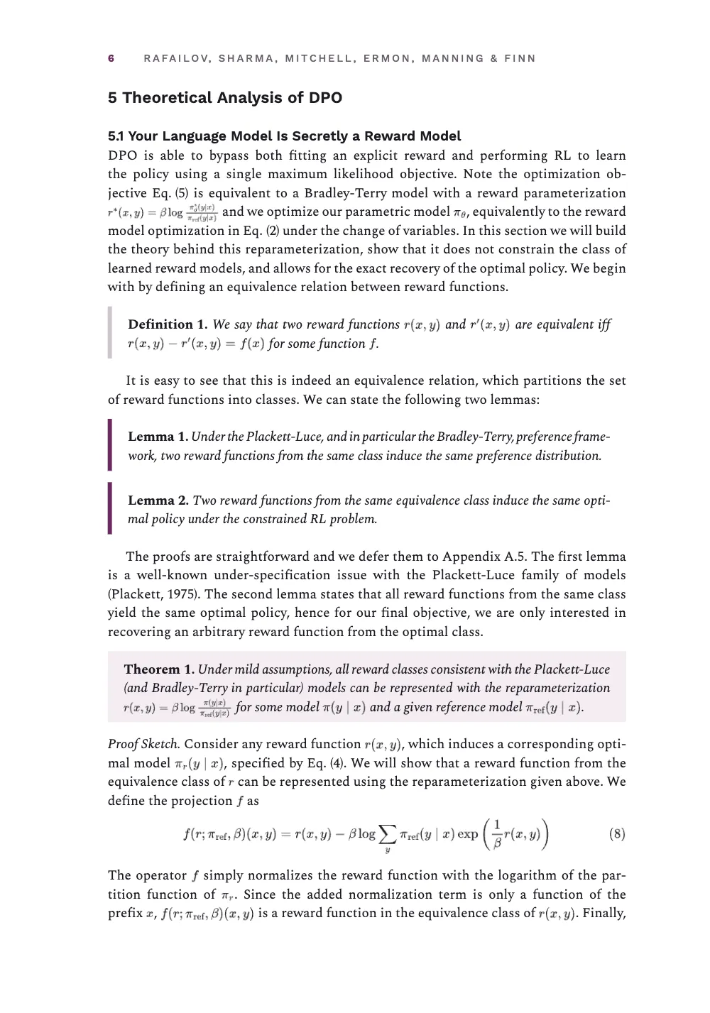 Page 6: 5 Theoretical Analysis of DPO.