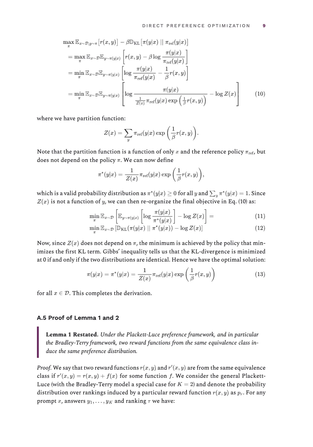 Page 9: A.5 Proof of Lemma 1 and 2.