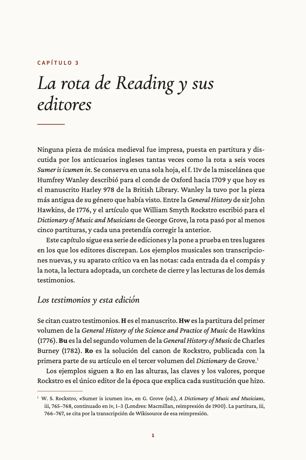 Página de apertura 1: La rota de Reading y sus editores.