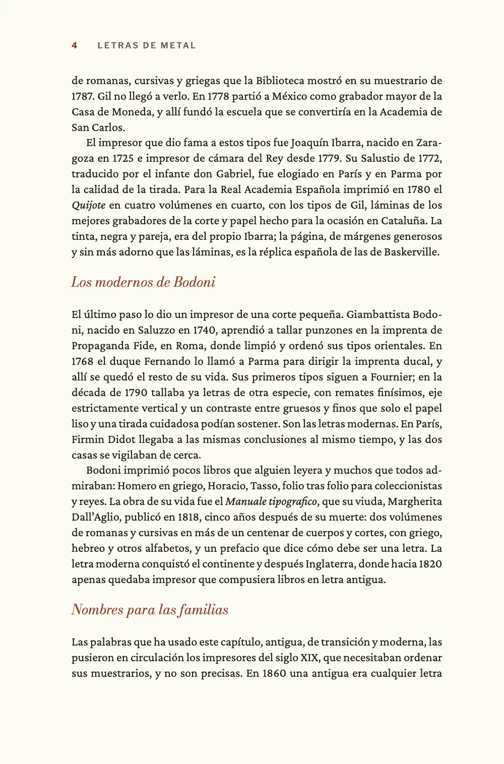 Página 4: Los modernos de Bodoni.