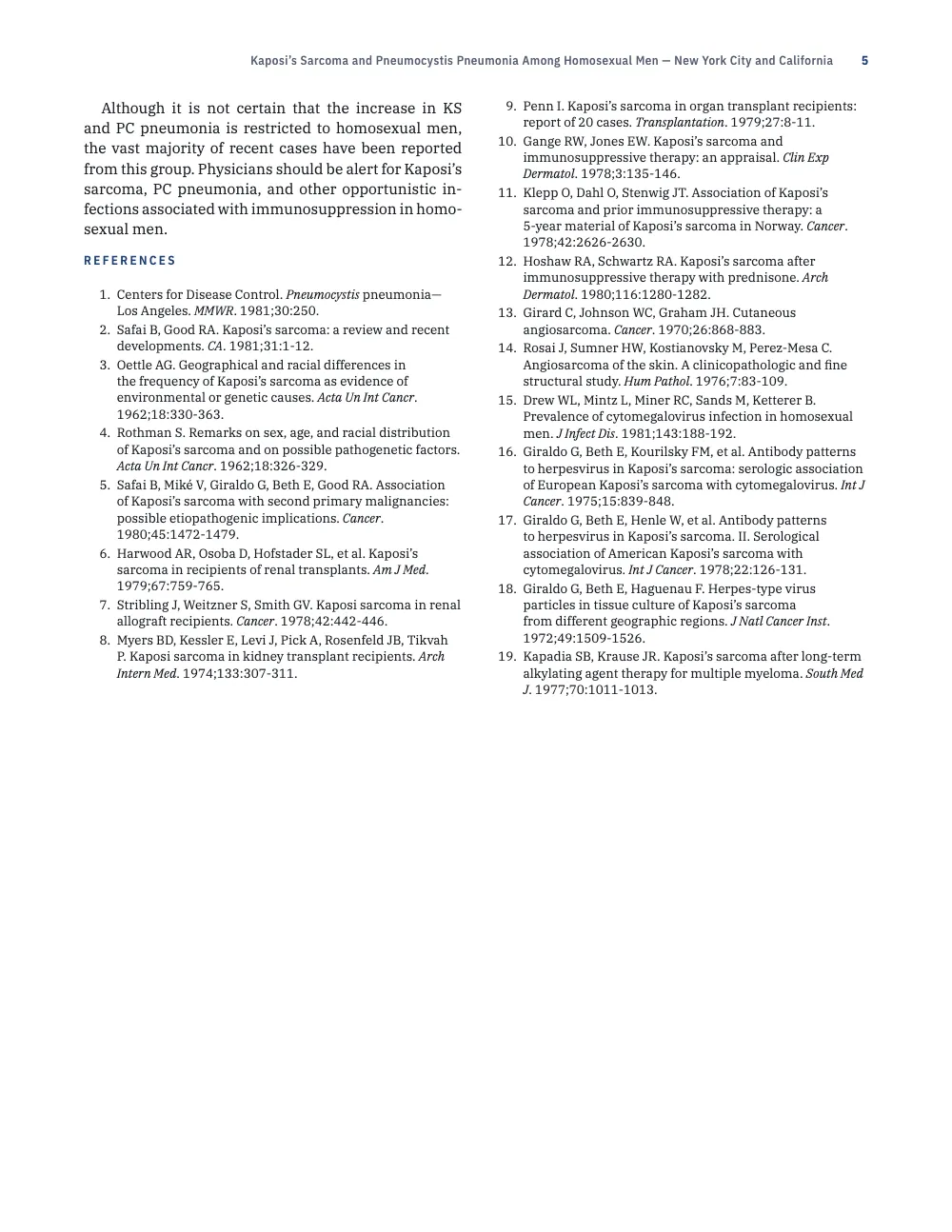 Page 5: REFERENCES.