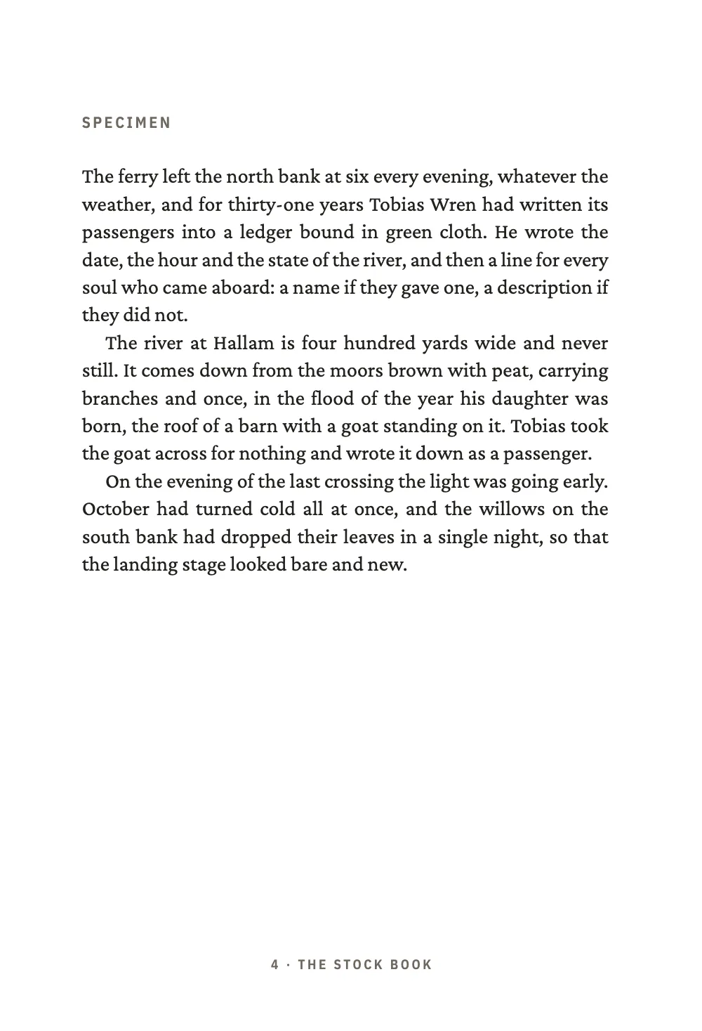 Page 4: SPECIMEN.