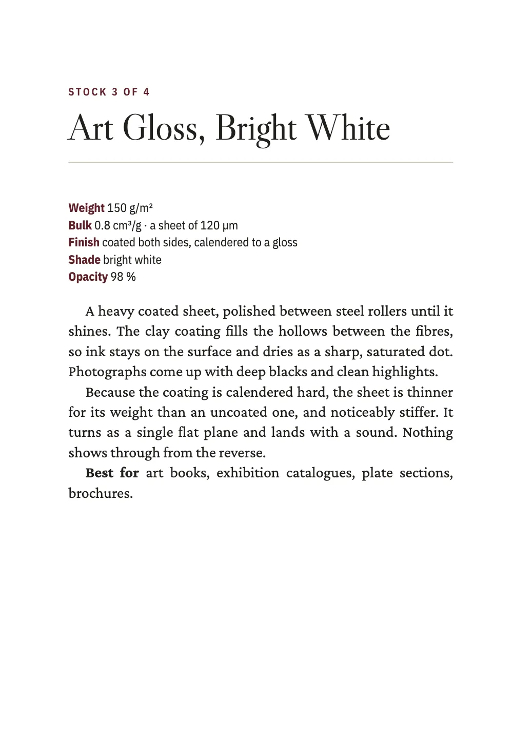 Opening page 7: Art Gloss, Bright White.