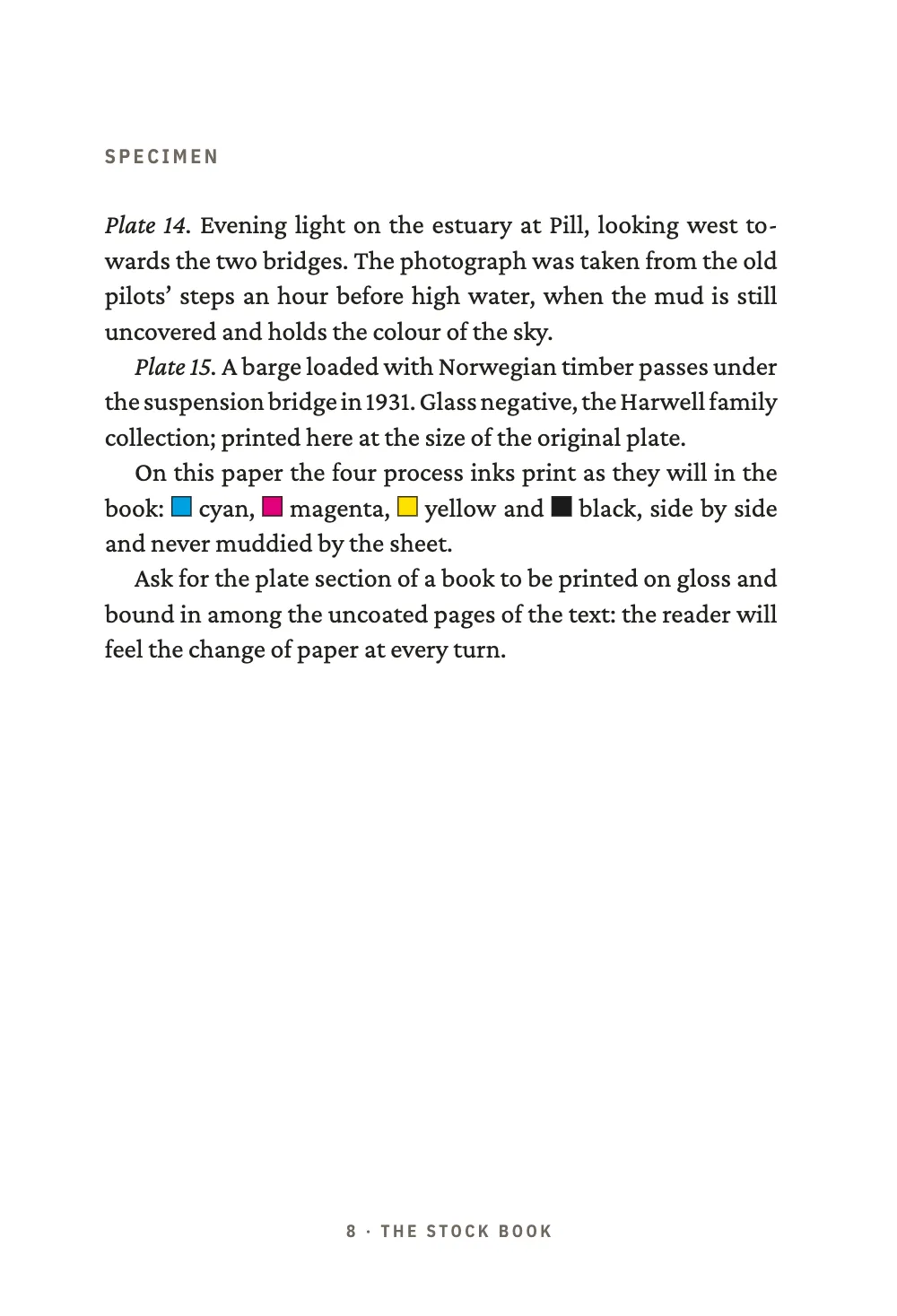 Page 8: SPECIMEN.