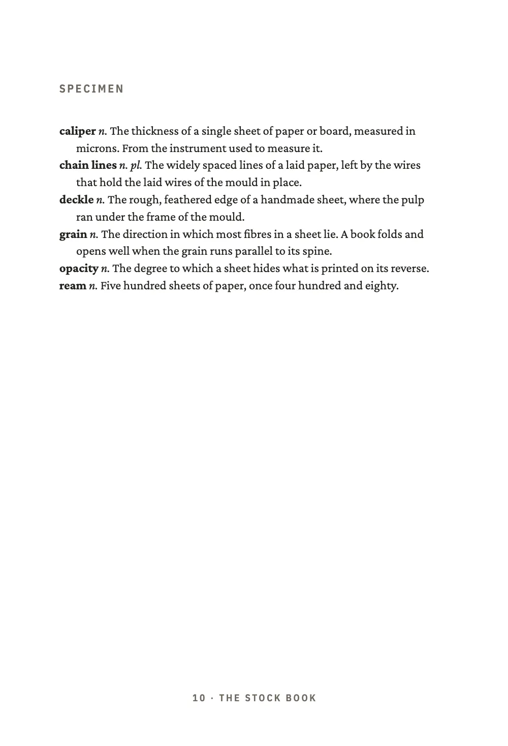 Page 10: SPECIMEN.