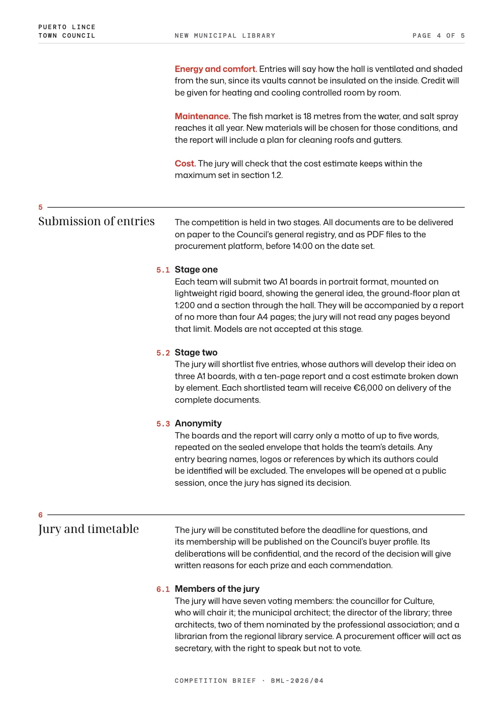 Page 4: 5 Submission of entries.