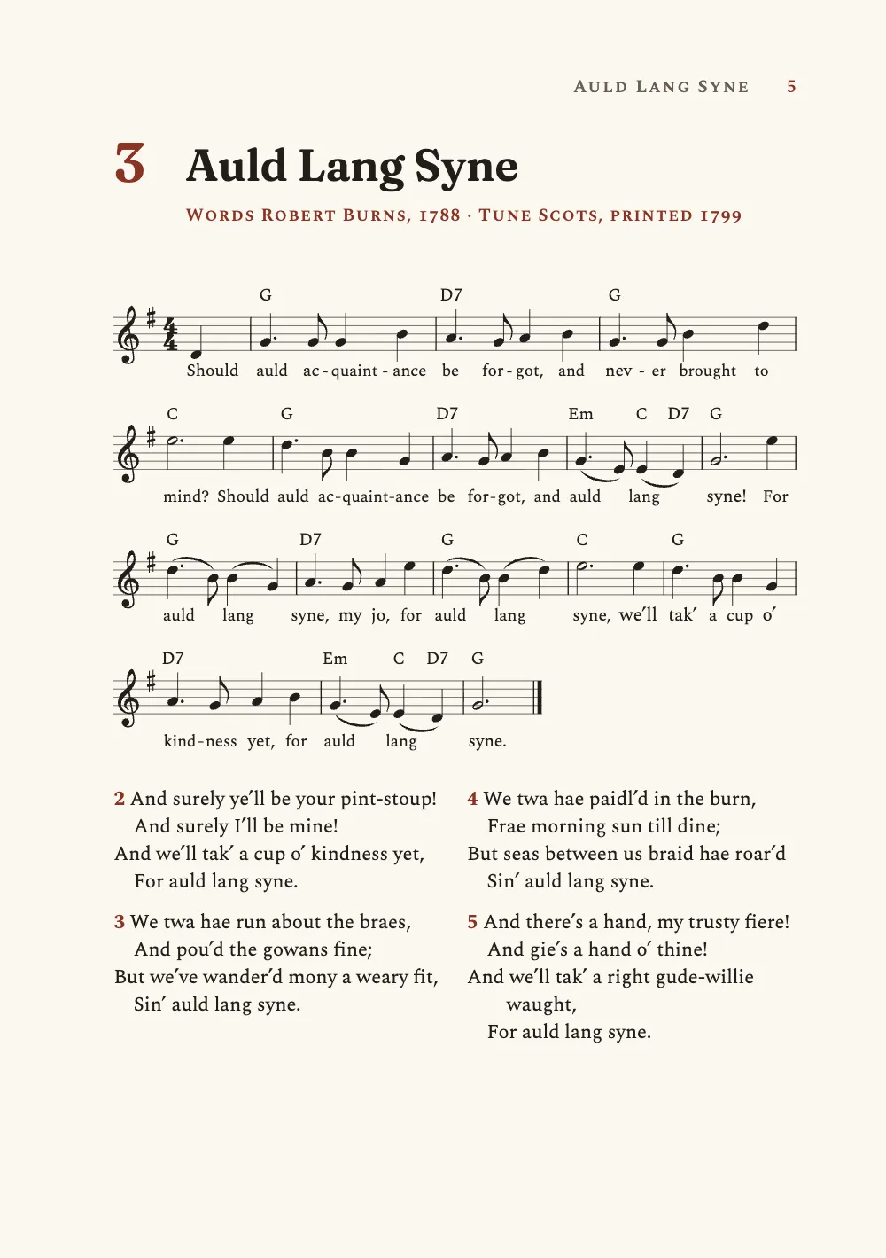 Page 5: 3 Auld Lang Syne.