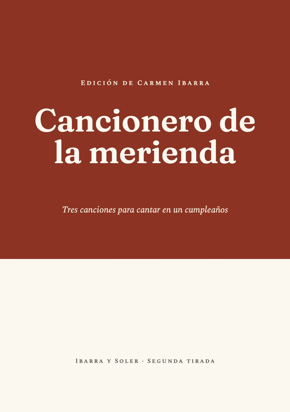Página de apertura 1: Cancionero de la merienda.
