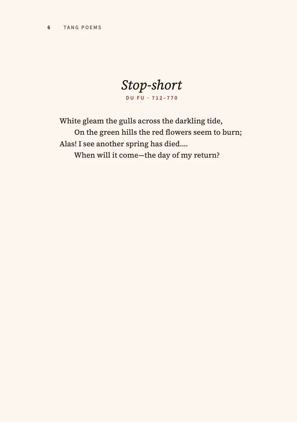 Opening page 6: Stop-short.