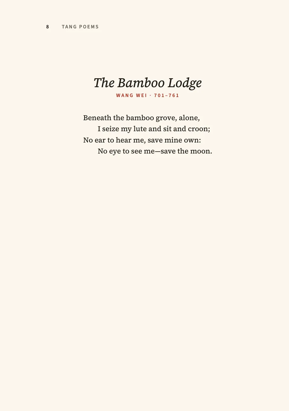 Opening page 8: The Bamboo Lodge.